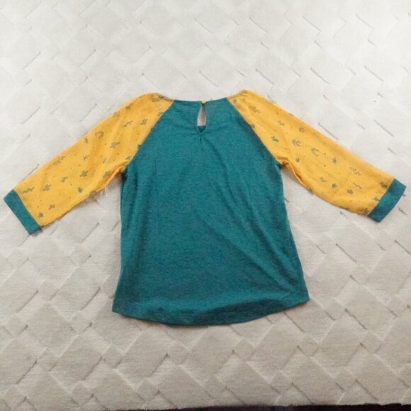 Mod Cloth Moxie Mastery Desert Cactus Sheer Sleeve Raglan Tee Womens Small - Picture 8 of 9